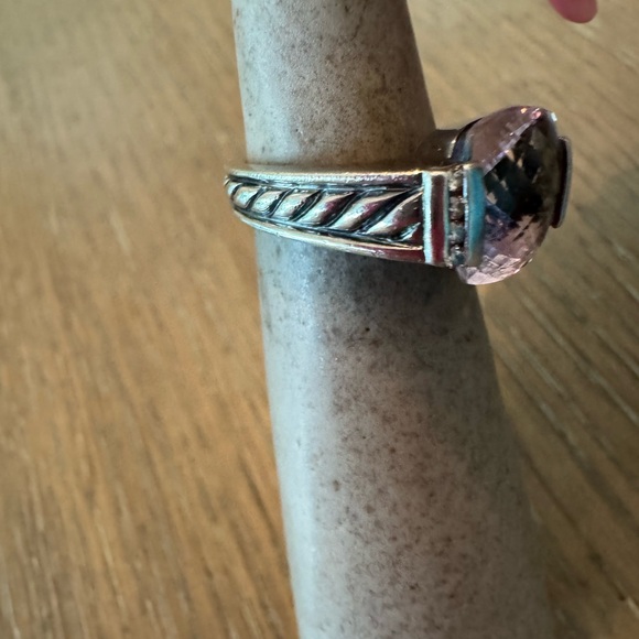 David Yurman Deco Lavender Amethyst and Diamond Sterling Ring Sz 6 - Picture 3 of 10